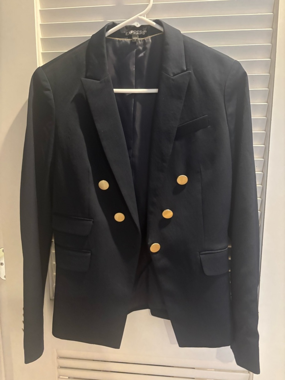 Express Navy Blazer with Gold Buttons